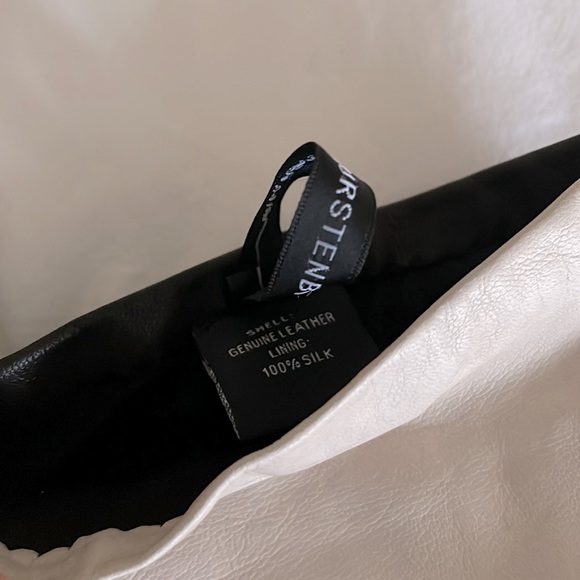 Diane Von Furstenberg - Opera Length Two Tone Black/Cream Leather Gloves, Size 7 - Picture 2 of 2